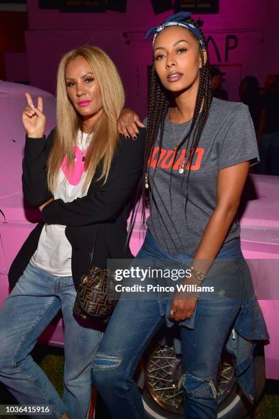 Nikki Chu and Keri Hilson attend 2 Chainz Haunted Pink Trap House at 13 Stories on September 19, 2018 in Newnan, Georgia.