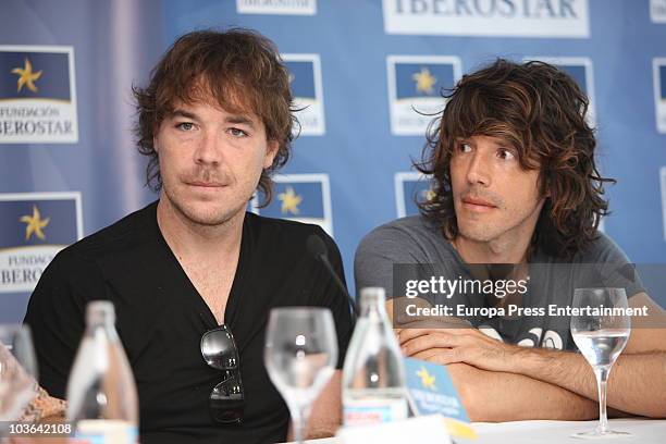 David Feito and Juan Luis Suarez attend a press conference to present a charity concert for Unicef and Fundacion Iberostar on August 25, 2010 in...