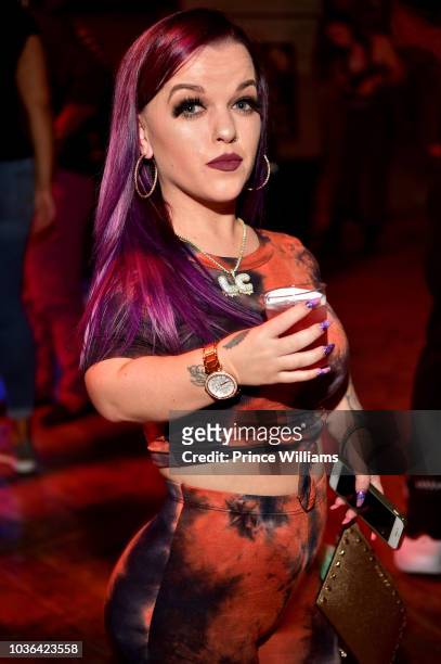 Bri Barlup attends 2 Chainz Haunted Pink Trap House at 13 Stories on September 19, 2018 in Newnan, Georgia.