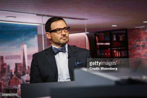 David Tawil, president and co-founder of Maglan Capital LP, listens during a Bloomberg Television interview in New York, U.S., on Thursday, Sept. 20,...