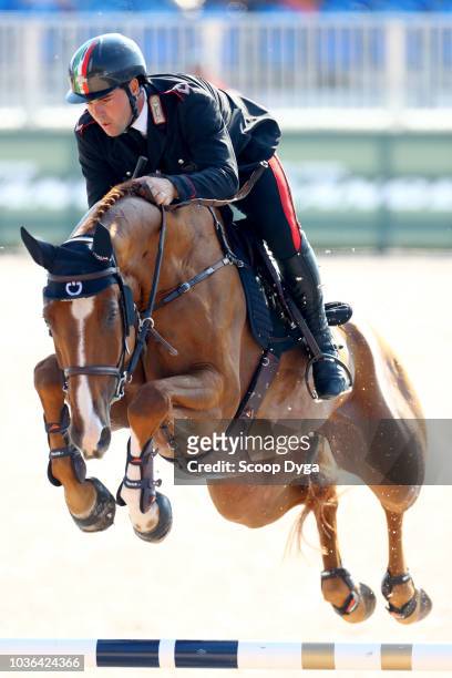 Emanuele riding Chalou during the FEI World Equestrian Games 2018 on September 19, 2018 in Tryon, United States of America.