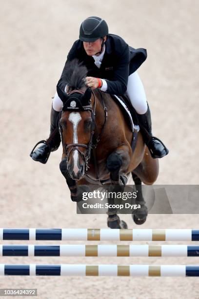 Bruce riding Backatorps Danny V during the FEI World Equestrian Games 2018 on September 19, 2018 in Tryon, United States of America.