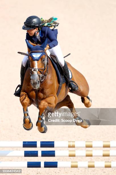 Danielle riding Lizziemary during the FEI World Equestrian Games 2018 on September 19, 2018 in Tryon, United States of America.