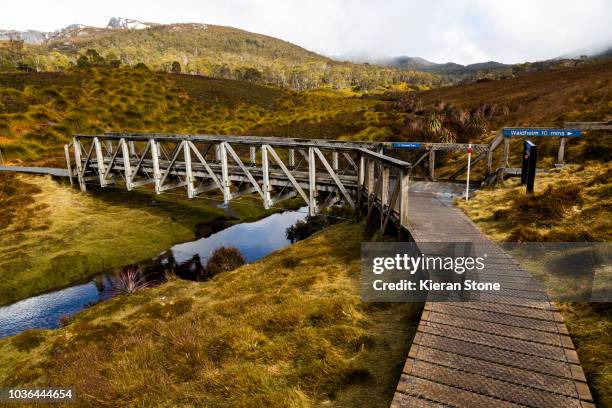 walking track in cradle mountain - hobart tasmania stock pictures, royalty-free photos & images