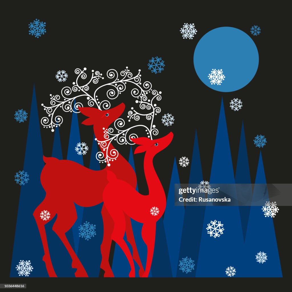 Holiday Reindeer. Winter Holidays.