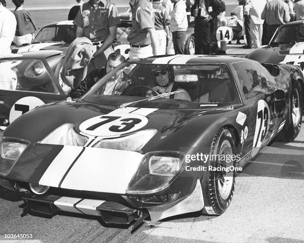 Ken Miles and Lloyd Ruby drove this Shelby American Ford GT-40 to the win in the Daytona Continental 12 Hour race at Daytona International Speedway.