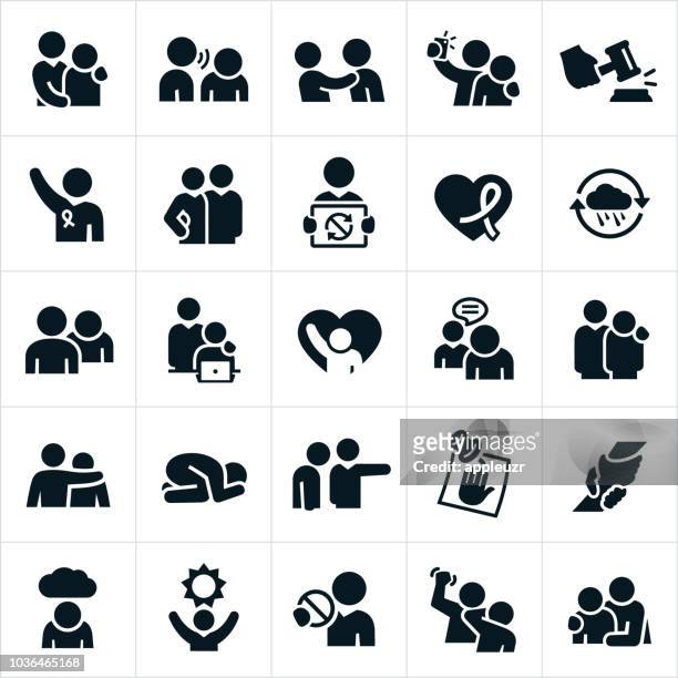 sexual harassment in the workplace icons - anti bullying stock illustrations