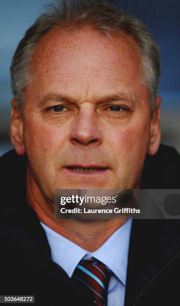 Caretaker manager Kevin MacDonald of Aston Villa looks on during the UEFA Europa League play off second leg match between Aston Villa and SK Rapid...