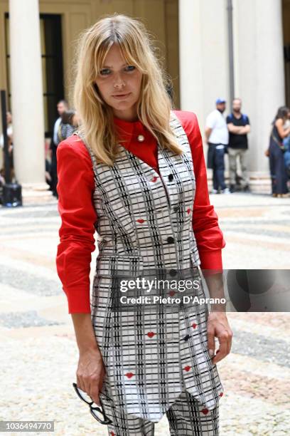 Barbara Snellenburg attends the Vivetta show during Milan Fashion Week Spring/Summer 2019 on September 20, 2018 in Milan, Italy.