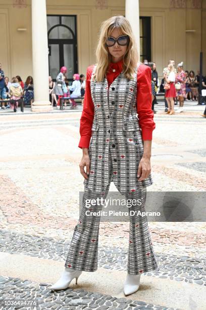 Barbara Snellenburg attends the Vivetta show during Milan Fashion Week Spring/Summer 2019 on September 20, 2018 in Milan, Italy.