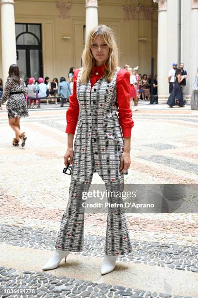 Barbara Snellenburg attends the Vivetta show during Milan Fashion Week Spring/Summer 2019 on September 20, 2018 in Milan, Italy.