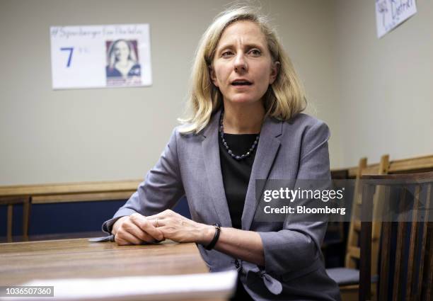 Abigail Spanberger, Democratic U.S. Representative candidate from Virginia, speaks during an interview in Henrico, Virginia, U.S., on Friday, Sept....