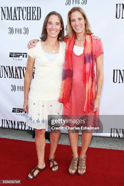 Directors Lisa Lax and Nancy Stern Winters attend the premiere of "Unmatched" at Tribeca Cinemas on August 26, 2010 in New York City.