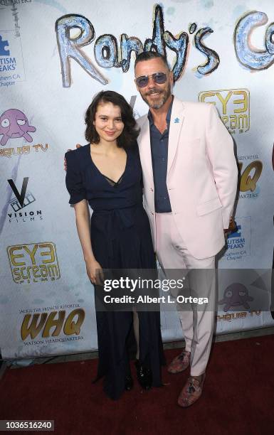 Madeleine Coghlan and Massi Furlan arrive for WHQ, Vision Films, Shquib TV And Eye Scream Films' Release Of "Randy's Canvas"held at Laemmle Music...