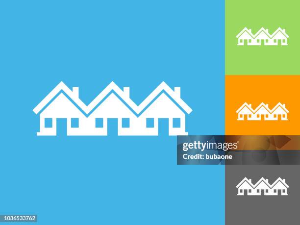 condos flat icon on blue background - condos stock illustrations