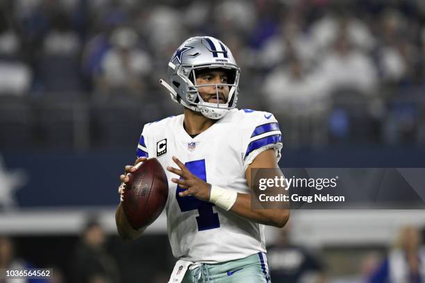 Dallas Cowboys QB Dak Prescott in action vs New York Giants at AT&T Stadium. Arlington, TX 9/16/2018 CREDIT: Greg Nelson