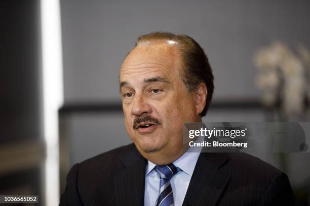 Larry Merlo, chief executive officer of CVS Health Corp., speaks during a Bloomberg Television interview in Los Angeles, California, U.S., on...