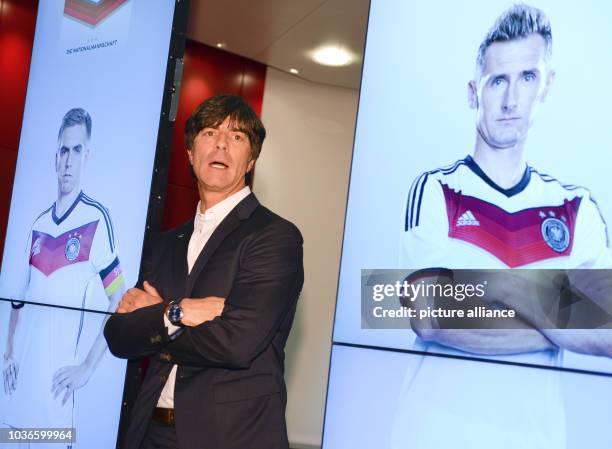 Head coach of the German national soccer team Joachim Loew attends a press conference at the headquarters of the German Football Association in...