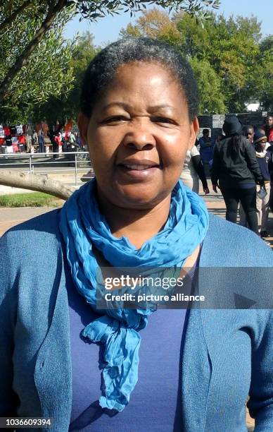 Antoinette Sithole, sister of Hector Pieterson, standing on the grounds of the Hector Pieterson museum in Soweto in Johannesburg, South Africa, 24...