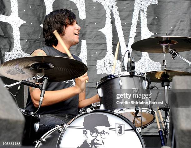 Benny Horowitz of The Gaslight Anthem performs on day one of the Leeds Festival at Branham Park on August 27, 2010 in Leeds, England.