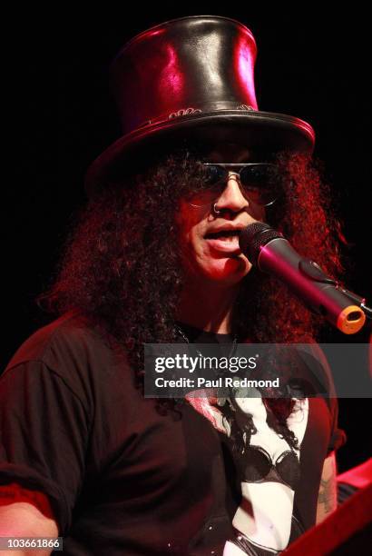Musician Slash accepts award at the 2010 Sunset Strip Music Festival - Slash Tribute at House of Blues Sunset Strip on August 26, 2010 in West...
