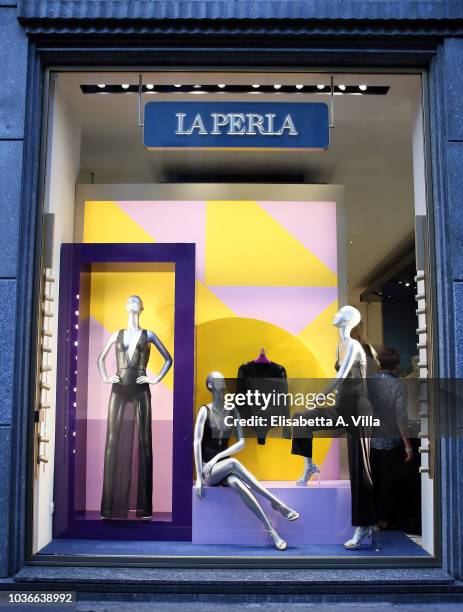 Creations are shown at "La Perla Retrospective" event during Milan Fashion Week Spring/Summer 2019 on September 20, 2018 in Milan, Italy.