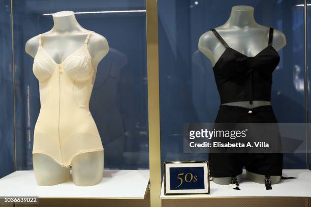 Creations are shown at "La Perla Retrospective" event during Milan Fashion Week Spring/Summer 2019 on September 20, 2018 in Milan, Italy.