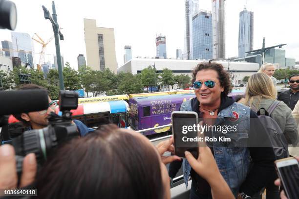 Carlos Vives, international Singer and Actor, unveils his Ride Of Fame "IT" bus on September 20, 2018 in New York City.
