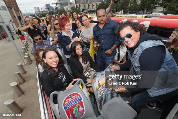 Carlos Vives, international Singer and Actor, unveils his Ride Of Fame "IT" bus on September 20, 2018 in New York City.