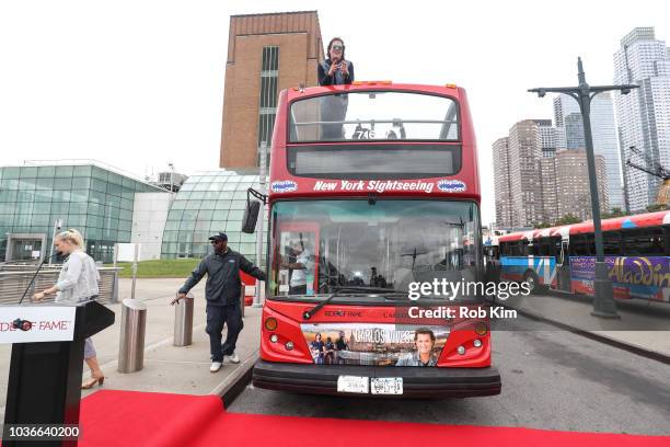 Carlos Vives, international Singer and Actor, unveils his Ride Of Fame "IT" bus on September 20, 2018 in New York City.