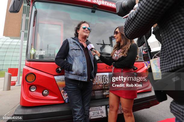 Carlos Vives, international Singer and Actor, unveils his Ride Of Fame "IT" bus on September 20, 2018 in New York City.