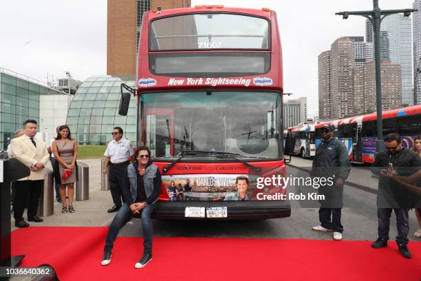 Carlos Vives, international Singer and Actor, unveils his Ride Of Fame "IT" bus on September 20, 2018 in New York City.