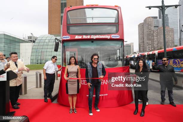 Carlos Vives, international Singer and Actor, unveils his Ride Of Fame "IT" bus on September 20, 2018 in New York City.