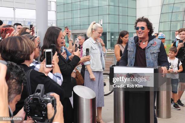 Carlos Vives, international Singer and Actor, unveils his Ride Of Fame "IT" bus on September 20, 2018 in New York City.