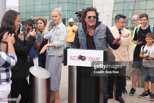 Carlos Vives, international Singer and Actor, unveils his Ride Of Fame "IT" bus on September 20, 2018 in New York City.