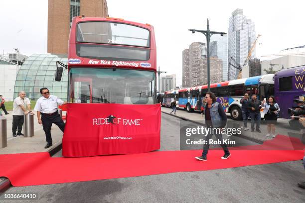 Carlos Vives, international Singer and Actor, unveils his Ride Of Fame "IT" bus on September 20, 2018 in New York City.