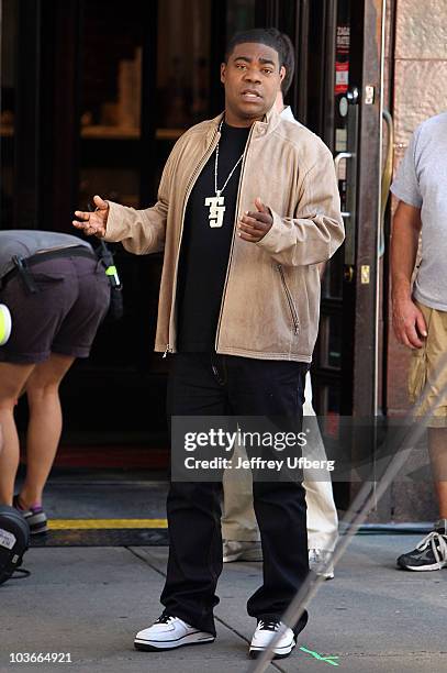 Actor Tracy Morgan on location for "30 Rock" on the streets of Manhattan on August 27, 2010 in New York City.