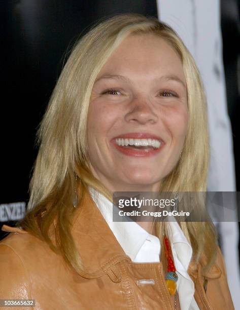 Actress Abby Brammell arrives at the "American Gangster" premiere at the Arclight Hollywood Theatre on October 29, 2007 in Hollywood, California.