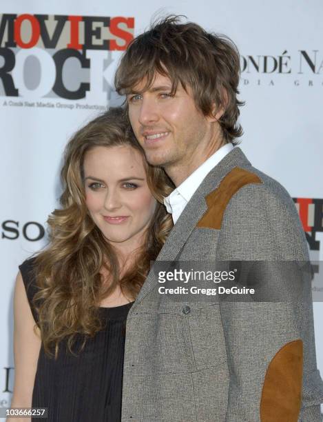 Actress Alicia Silverstone and Christopher Jarecki arrive at Movies Rock event at the Kodak Theatre on December 2, 2007 in Hollywood, California.