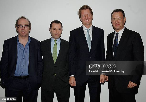 Paul Giamatti, President of HBO Films Colin Callender, Director Tom Hooper and Tom Hanks attend the After Party for "John Adams" New York Premiere at...