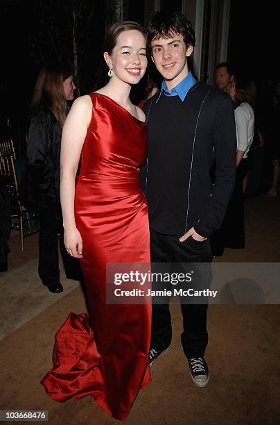 Anna Popplewell and Skandar Keynes attend the "The Chronicles of Narnia: Prince Caspian" New York Premiere After Party at New York Public Library in...