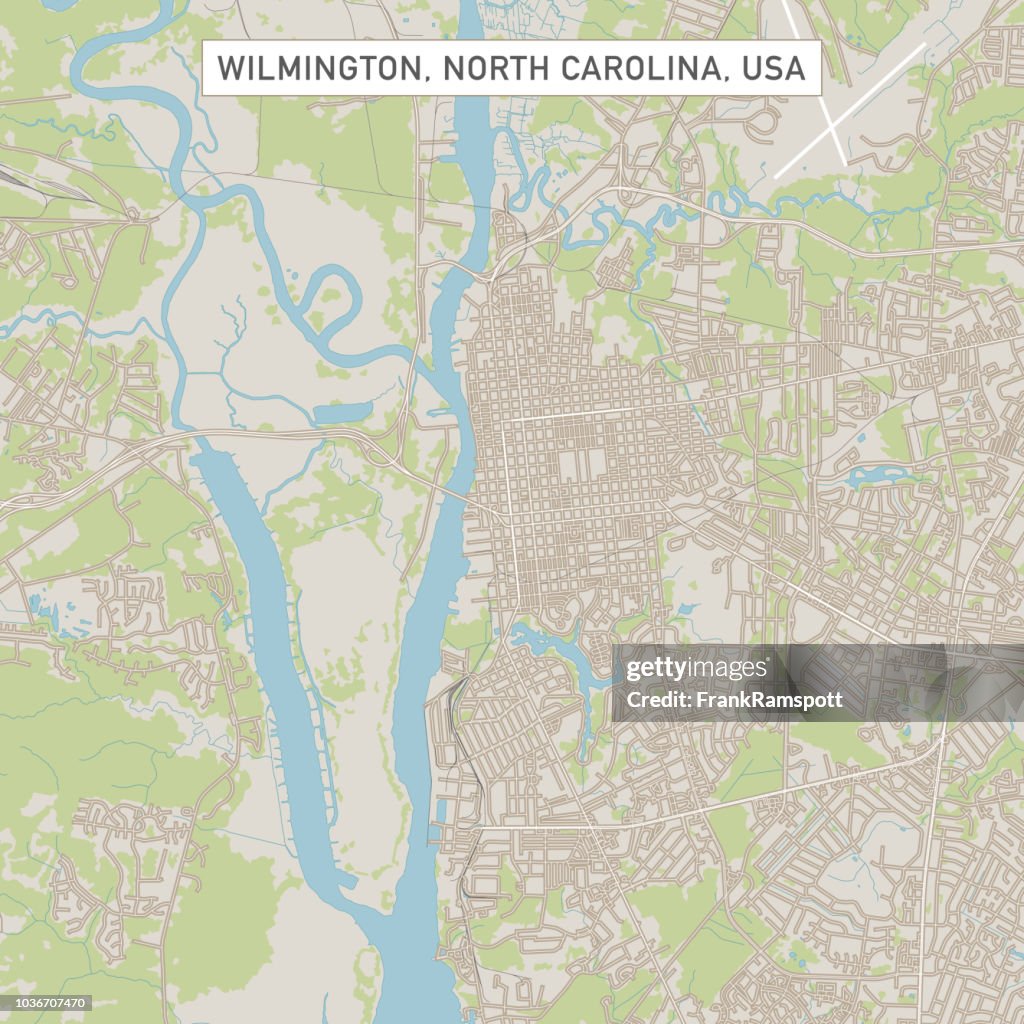 Wilmington North Carolina US City Street Map