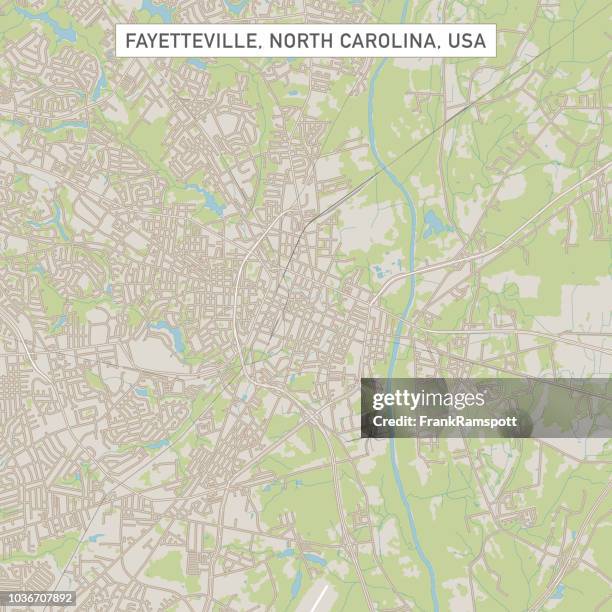 fayetteville north carolina us city street map - fayetteville north carolina stock illustrations