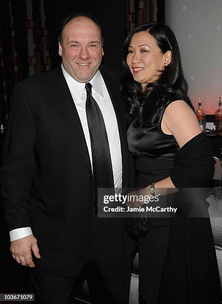 James Gandolfini and Deborah Lin attend the 2009 New York Film Critic's Circle Awards at Crimson on January 11, 2010 in New York City.