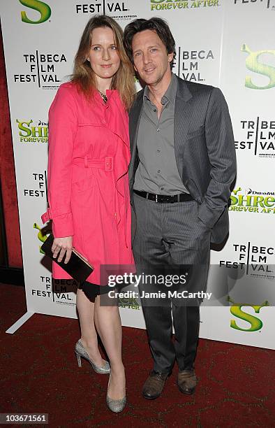 Dolores Rice and Andrew McCarthy attend the "Shrek Forever After" premiere during the 9th Annual Tribeca Film Festival at the Ziegfeld Theatre on...