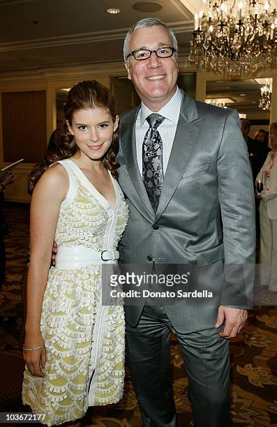 Actress Kate Mara and Larry Bruce- Vice President/General Menager Saks Fifth Avenue, Beverly Hills attend the Saks Fifth Avenue presents Oscar De La...