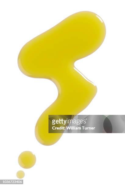 a cut out food shot of  a dribble, pouring or pool of olive oil - oil drop stock pictures, royalty-free photos & images
