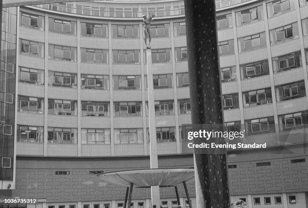 Television Centre, building complex in White City, London, UK, 14th August 1968.