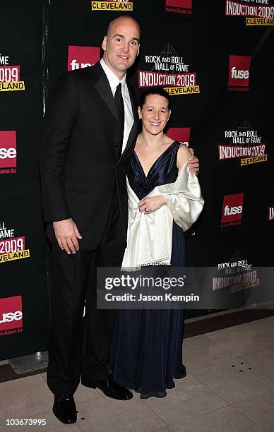 Danny Ferry of the Cleveland Cavaliers and Tiffany Ferry attend the 24th Annual Rock and Roll Hall of Fame Induction Ceremony at Public Hall on April...