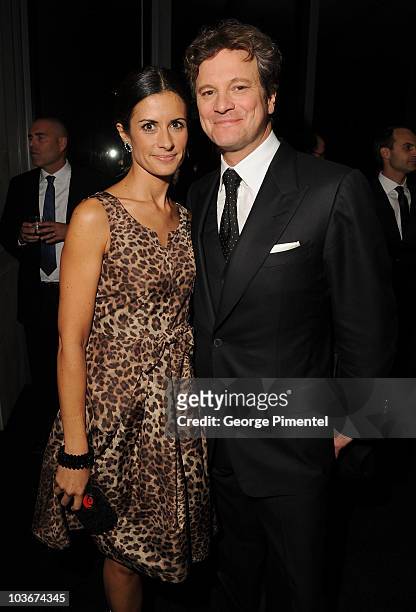 Livia Giuggioli and Actor Colin Firth attend the "A Single Man" After Party held at Jamie Kennedy Center at the Gardiner Museum during the 2009...